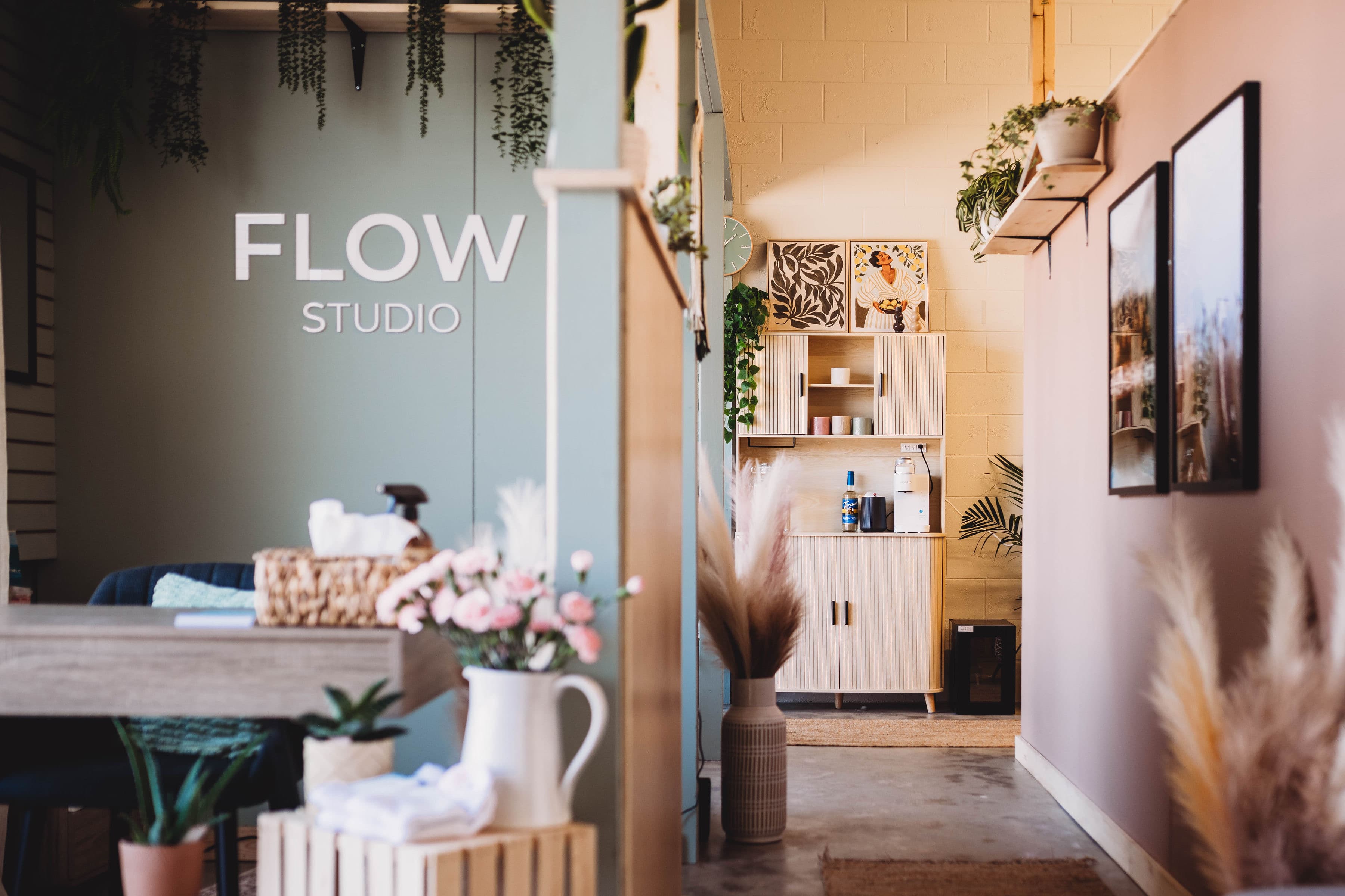 Flow Studio entrance and décor